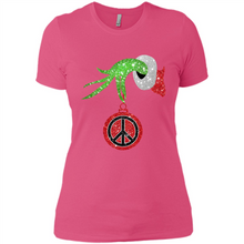 Load image into Gallery viewer, Grinch Hand holding peace sign ornament