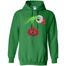 Load image into Gallery viewer, Grinch Hand holding peace sign ornament