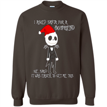Load image into Gallery viewer, I Asked Santa For A Boyfriend Jack Skellington Christmas sweater