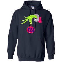 Load image into Gallery viewer, Grinch hand holding New York Giants Glitter Christmas