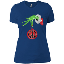 Load image into Gallery viewer, Grinch Hand holding peace sign ornament