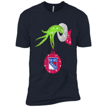 Load image into Gallery viewer, Grinch hand holding New York Rangers Glitter Christmas