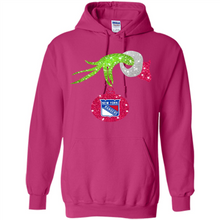 Load image into Gallery viewer, Grinch hand holding New York Rangers Glitter Christmas