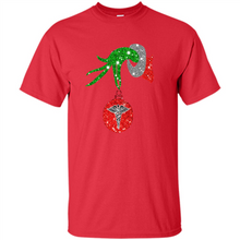 Load image into Gallery viewer, Grinch Hand holding Nurse ornament Christmas (1)