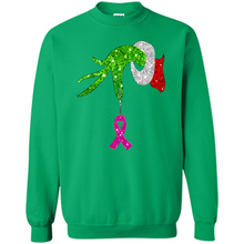 Load image into Gallery viewer, Grinch Hand Holding Breast Cancer Awareness Christmas