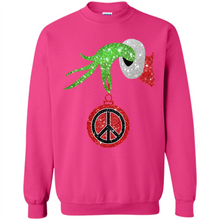 Load image into Gallery viewer, Grinch Hand holding peace sign ornament