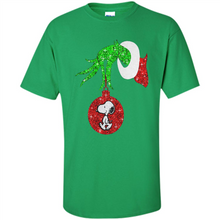 Load image into Gallery viewer, Glitter Grinch monogram ornament Snoopy