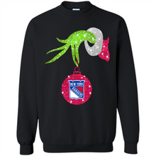 Load image into Gallery viewer, Grinch hand holding New York Rangers Glitter Christmas