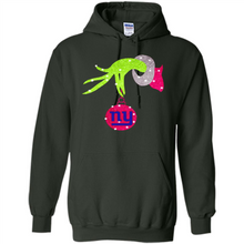Load image into Gallery viewer, Grinch hand holding New York Giants Glitter Christmas