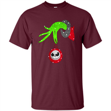 Load image into Gallery viewer, Grinch hand holding Jack Skellington