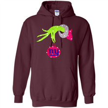 Load image into Gallery viewer, Grinch hand holding New York Giants Glitter Christmas