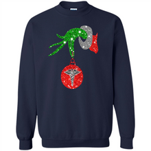 Load image into Gallery viewer, Grinch Hand holding Nurse ornament Christmas (1)