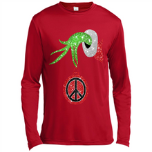 Load image into Gallery viewer, Grinch Hand holding peace sign ornament