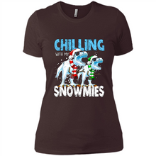 Load image into Gallery viewer, T-Rex Dinosaurs Chilling With My Snowmies Christmas