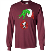 Load image into Gallery viewer, Glitter Grinch monogram ornament Snoopy