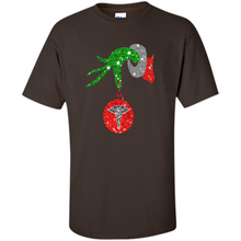 Load image into Gallery viewer, Grinch Hand holding Nurse ornament Christmas (1)