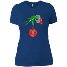 Load image into Gallery viewer, Grinch Hand holding Nurse ornament Christmas (1)