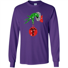 Load image into Gallery viewer, Grinch Hand holding Nurse ornament Christmas