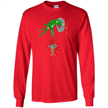 Load image into Gallery viewer, Grinch Hand holding Nurse ornament Christmas (1)