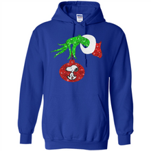 Load image into Gallery viewer, Glitter Grinch monogram ornament Snoopy