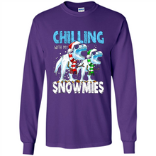 Load image into Gallery viewer, T-Rex Dinosaurs Chilling With My Snowmies Christmas