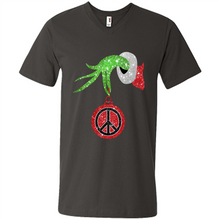 Load image into Gallery viewer, Grinch Hand holding peace sign ornament