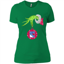 Load image into Gallery viewer, Grinch hand holding New York Rangers Glitter Christmas