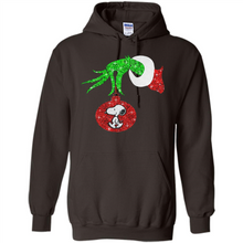 Load image into Gallery viewer, Glitter Grinch monogram ornament Snoopy