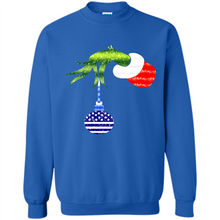 Load image into Gallery viewer, Grinch Holding American Flag ornament Christmas