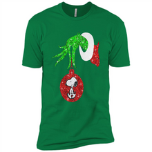 Load image into Gallery viewer, Glitter Grinch monogram ornament Snoopy