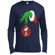 Load image into Gallery viewer, Glitter Grinch monogram ornament Snoopy