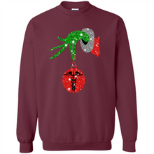 Load image into Gallery viewer, Grinch Hand holding Nurse ornament Christmas