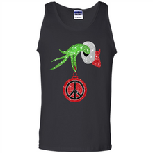 Load image into Gallery viewer, Grinch Hand holding peace sign ornament
