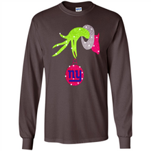 Load image into Gallery viewer, Grinch hand holding New York Giants Glitter Christmas