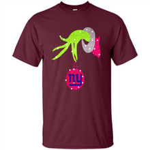 Load image into Gallery viewer, Grinch hand holding New York Giants Glitter Christmas