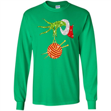 Load image into Gallery viewer, Grinch Hand Holding Ball Of Wool And Knitting Needles Christmas