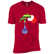 Load image into Gallery viewer, Grinch Holding American Flag ornament Christmas