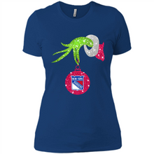 Load image into Gallery viewer, Grinch hand holding New York Rangers Glitter Christmas