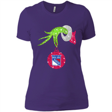 Load image into Gallery viewer, Grinch hand holding New York Rangers Glitter Christmas