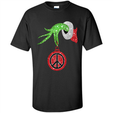 Load image into Gallery viewer, Grinch Hand holding peace sign ornament