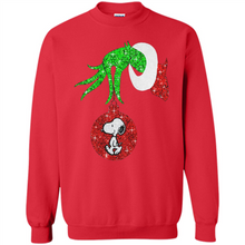 Load image into Gallery viewer, Glitter Grinch monogram ornament Snoopy