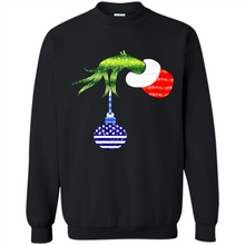 Load image into Gallery viewer, Grinch Holding American Flag ornament Christmas