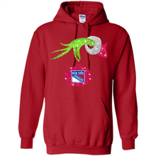 Load image into Gallery viewer, Grinch hand holding New York Rangers Glitter Christmas