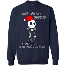 Load image into Gallery viewer, I Asked Santa For A Boyfriend Jack Skellington Christmas sweater