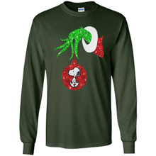 Load image into Gallery viewer, Glitter Grinch monogram ornament Snoopy