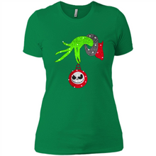 Load image into Gallery viewer, Grinch hand holding Jack Skellington