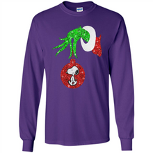 Load image into Gallery viewer, Glitter Grinch monogram ornament Snoopy