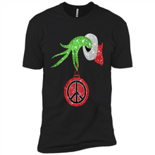 Load image into Gallery viewer, Grinch Hand holding peace sign ornament