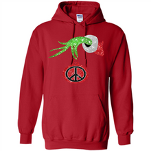 Load image into Gallery viewer, Grinch Hand holding peace sign ornament