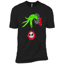 Load image into Gallery viewer, Grinch hand holding Jack Skellington